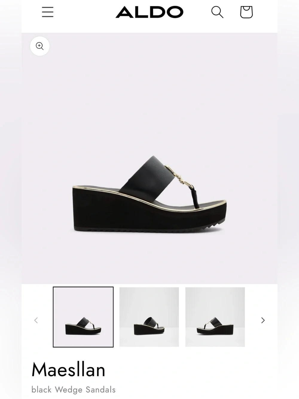 Black Wedge Thong Sandal